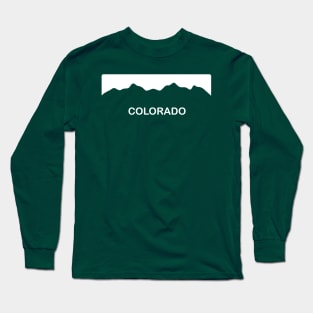 Colorado License Plate Rocky Mountains White Long Sleeve T-Shirt